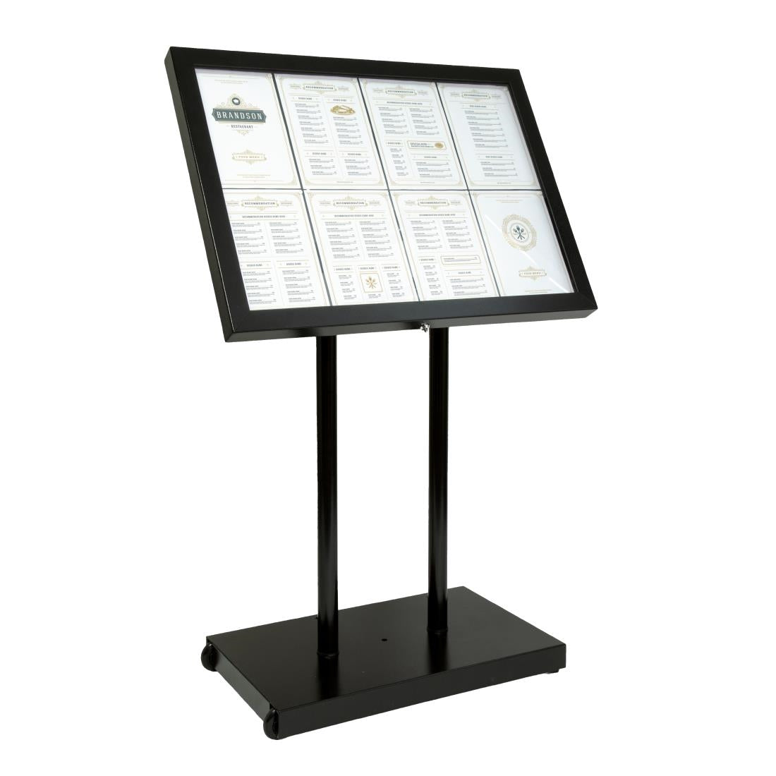 CU934 Securit zwart hamerslag staal wit 8xA4 informatiedisplay (excl. paal en voet)
