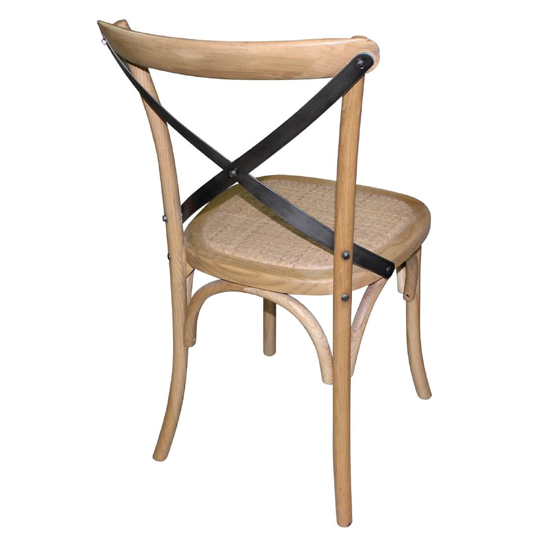 GG656 Bolero houten stoel met gekruiste rugleuning naturel (2 stuks)
