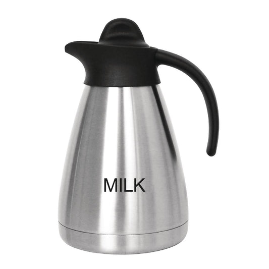 CL372 Olympia thermoskan met schroefdop en opschrift MILK 1Ltr