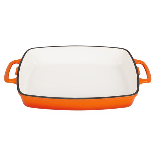 GH322 Vogue rechthoekige gietijzeren ovenschaal oranje 2,8Ltr