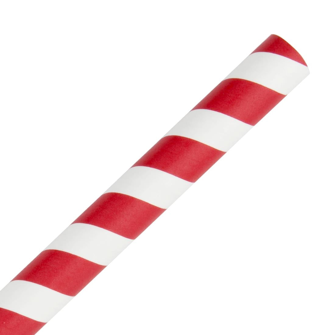 FB147 Fiesta Compostable rood/wit gestreepte papieren smoothierietjes 21cm (250 stuks)