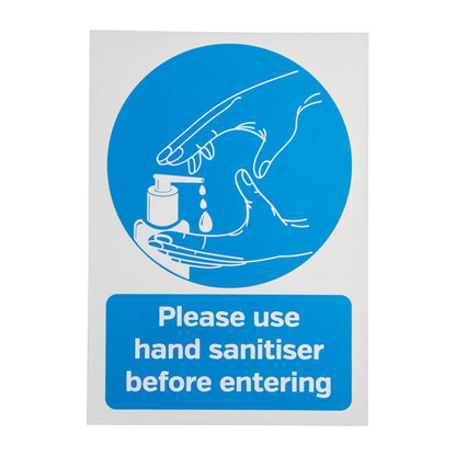 FN841 Vinylsticker A4 'Gelieve bij binnenkomst handreiniger te gebruiken'