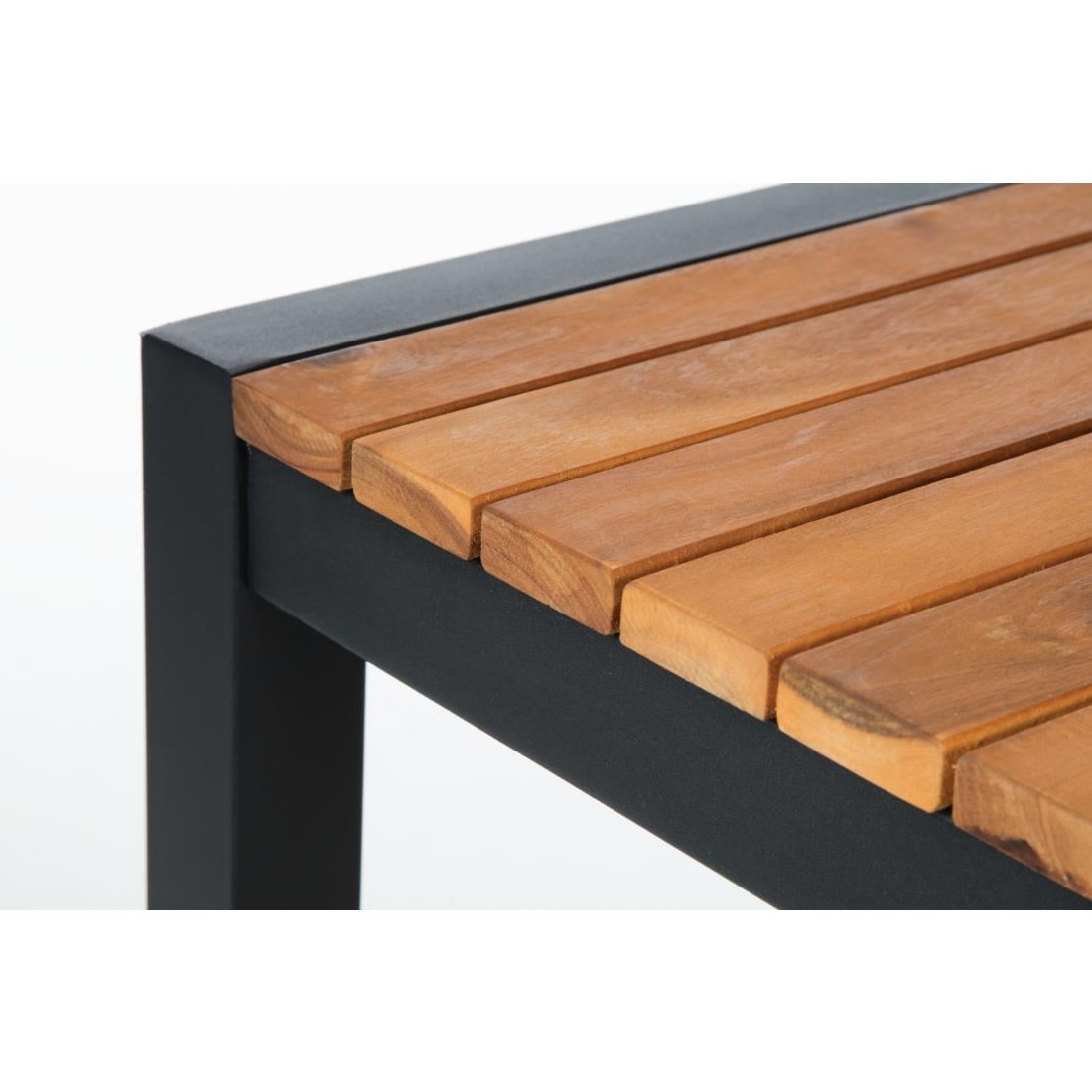 DS155 Bolero vierkante bartafel gepoedercoat staal en acaciahout 600mm