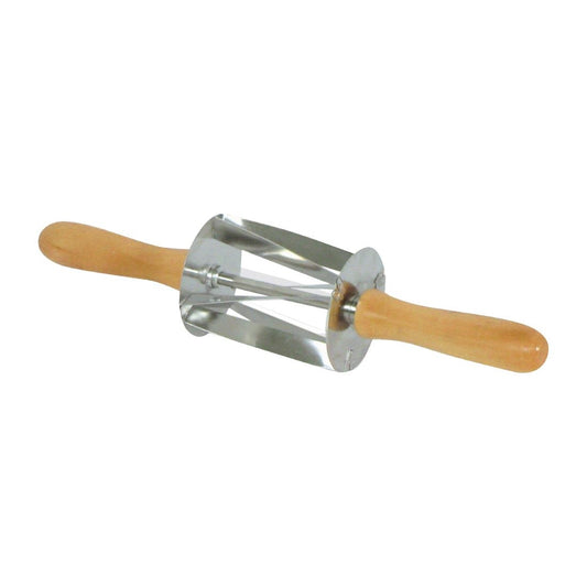 HS516 Gobel RVS Mini Croissantensnijder Met Houten Handvat 345x75x75mm
