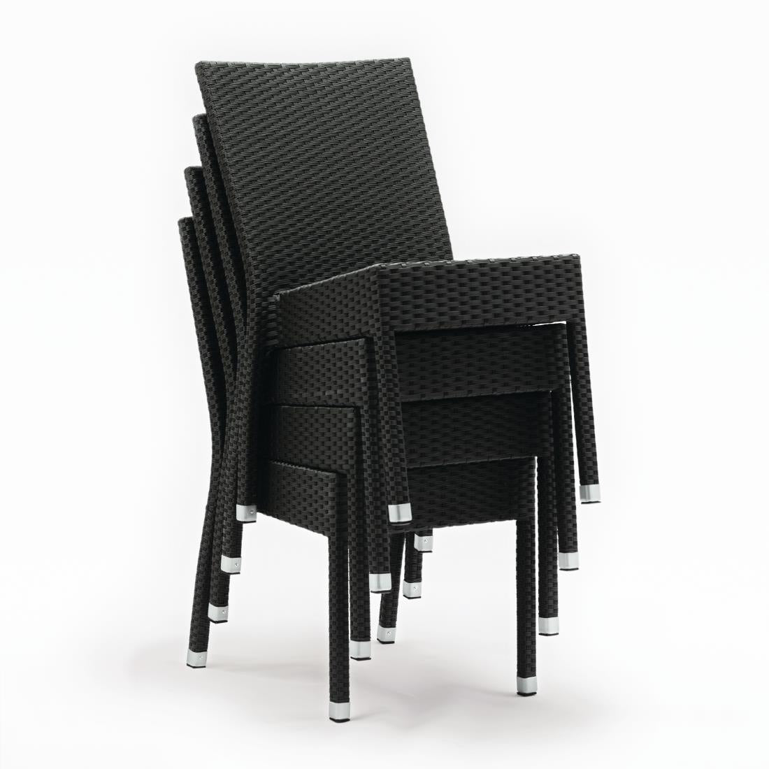 CF159 Bolero polyrotan stoelen antraciet (4 stuks)