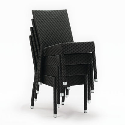 CF159 Bolero polyrotan stoelen antraciet (4 stuks)