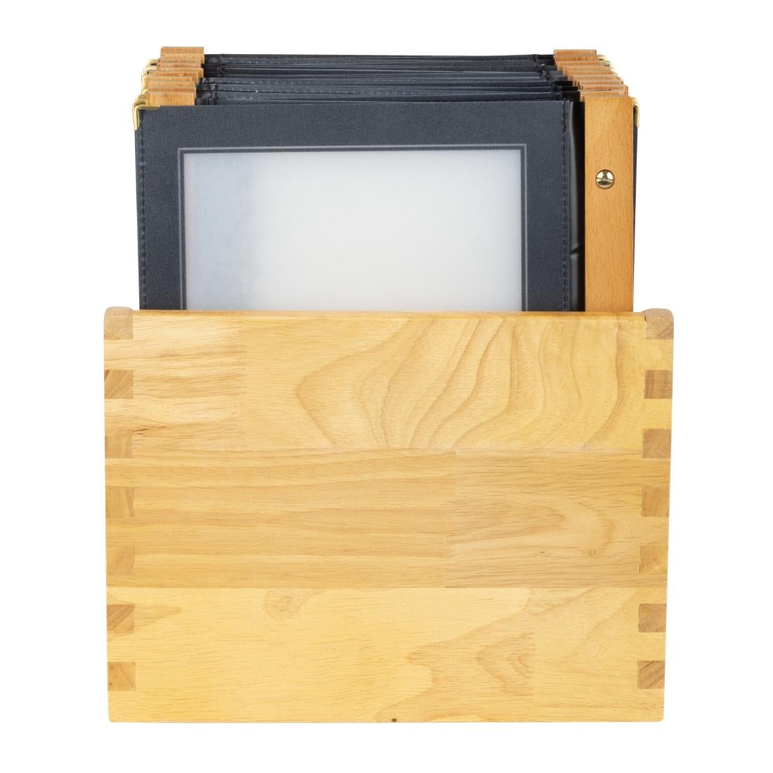 H759 Securit menumappen set met houten box A4 zwart (20 stuks)