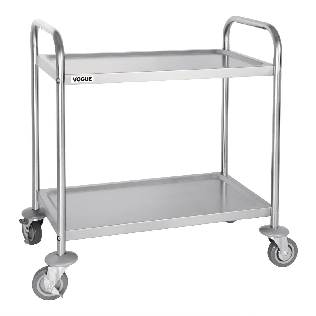 F996 Vogue RVS serveerwagen 2 plateaus S - 82,5(h) x 71(b)cm