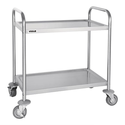 F996 Vogue RVS serveerwagen 2 plateaus S - 82,5(h) x 71(b)cm