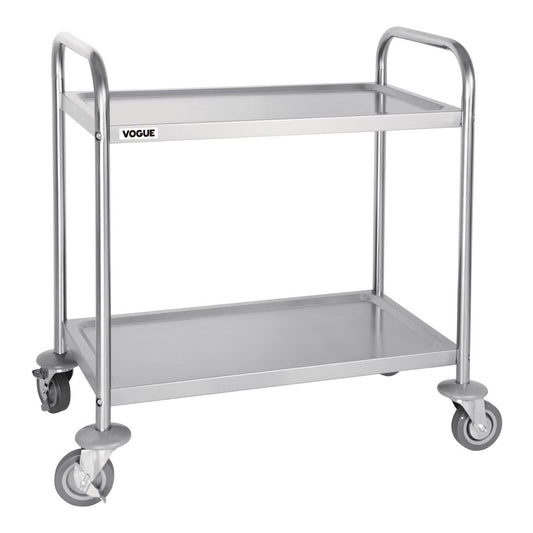 F996 Vogue RVS serveerwagen 2 plateaus S - 82,5(h) x 71(b)cm