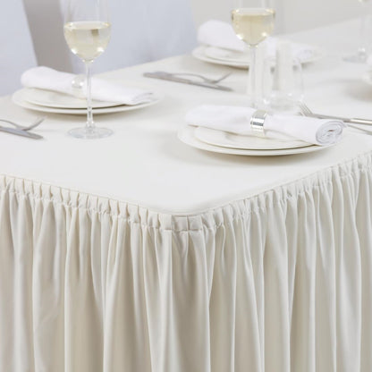 CB085 Tafelkleed met rok crème - plissé