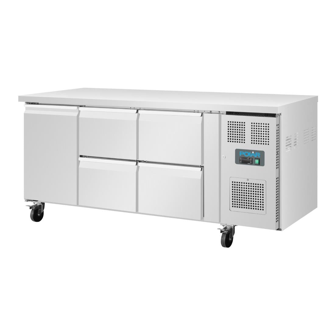UA020 Polar U-serie koelwerkbank 1 deur 4 lades 358Ltr