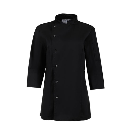BA110-M Whites Dames Getailleerde Koksjas Zwart Maat M