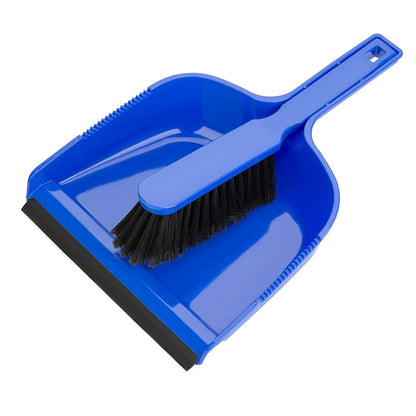 HZ843 Jantex Vuilnisblik & Borstel Set - Blauw
