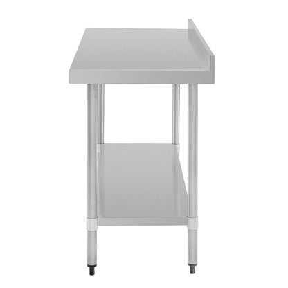 GJ508 Vogue RVS werktafel met achteropstand 90x150x70cm
