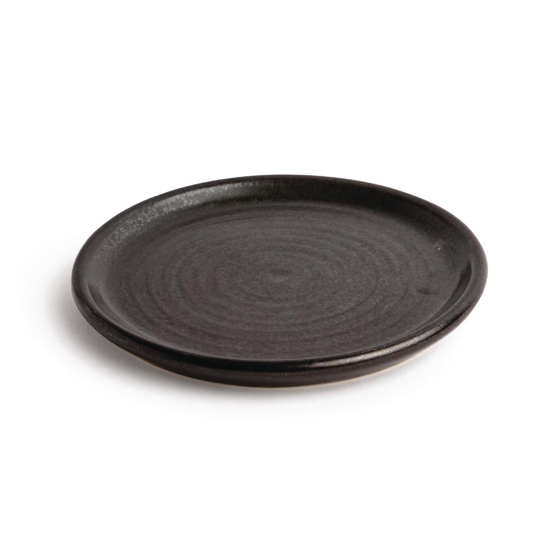 FA316 Olympia Canvas ronde borden met smalle rand zwart 18cm (6 stuks)