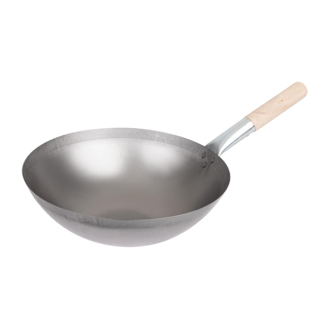 K299 Vogue zacht stalen wok met ronde bodem 35,5cm