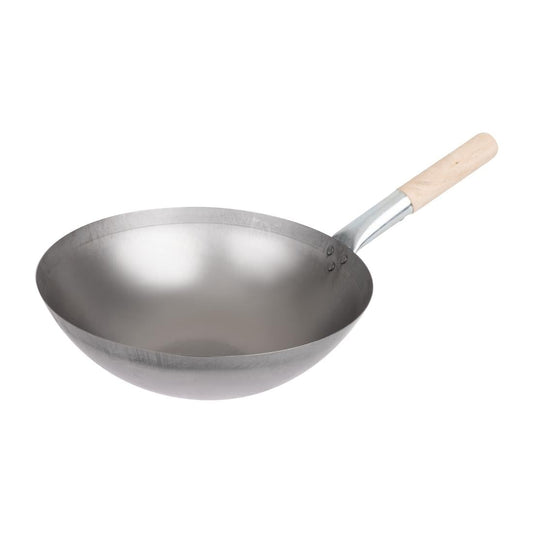 K299 Vogue zacht stalen wok met ronde bodem 35,5cm