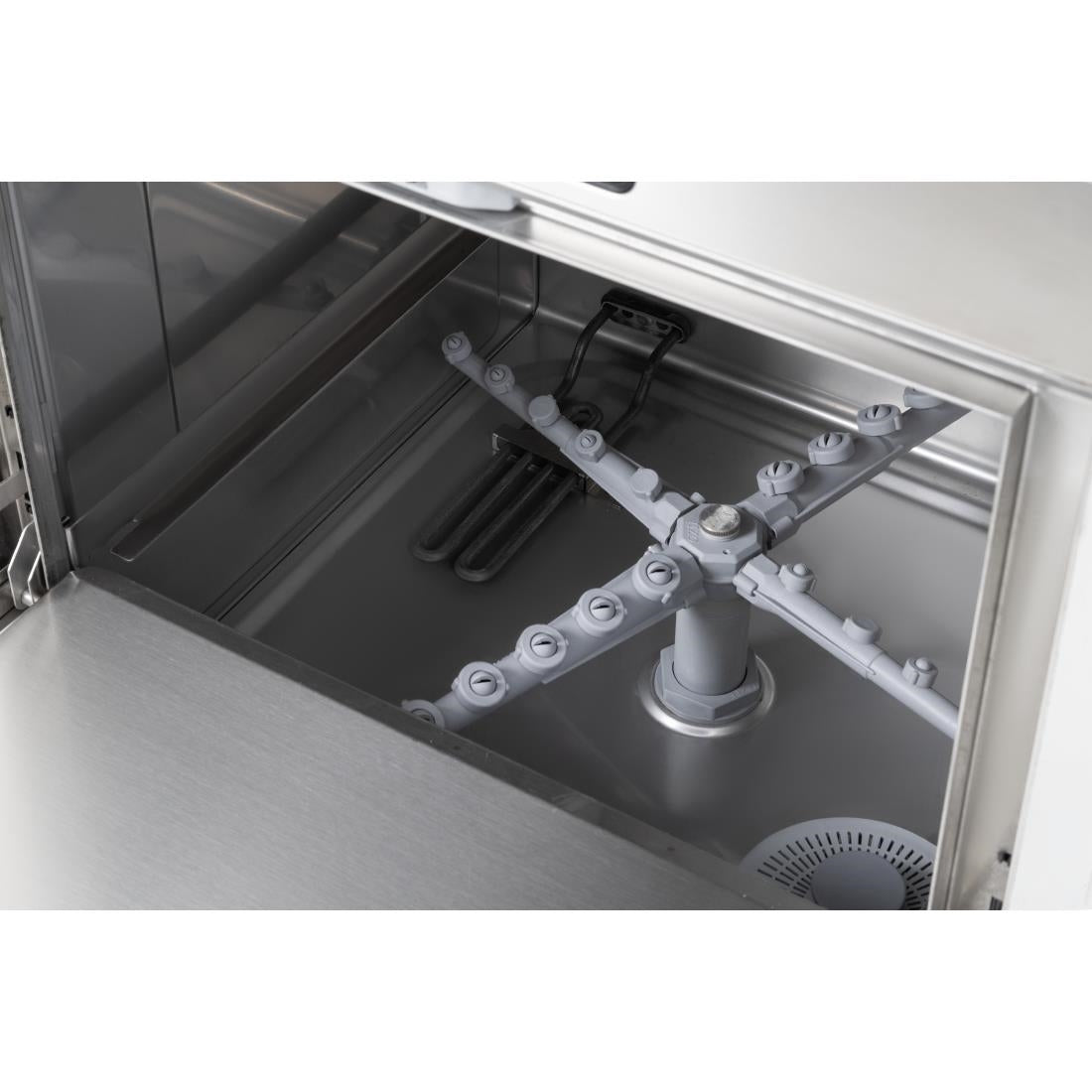 HC519 Buffalo Digitale Onderbouw Vaatwasser Met Afvoerpomp 500mm Mand 5.5Kw Enkelvoudige Fase