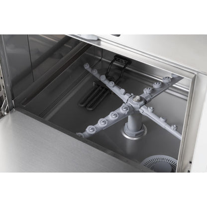 HC519 Buffalo Digitale Onderbouw Vaatwasser Met Afvoerpomp 500mm Mand 5.5Kw Enkelvoudige Fase