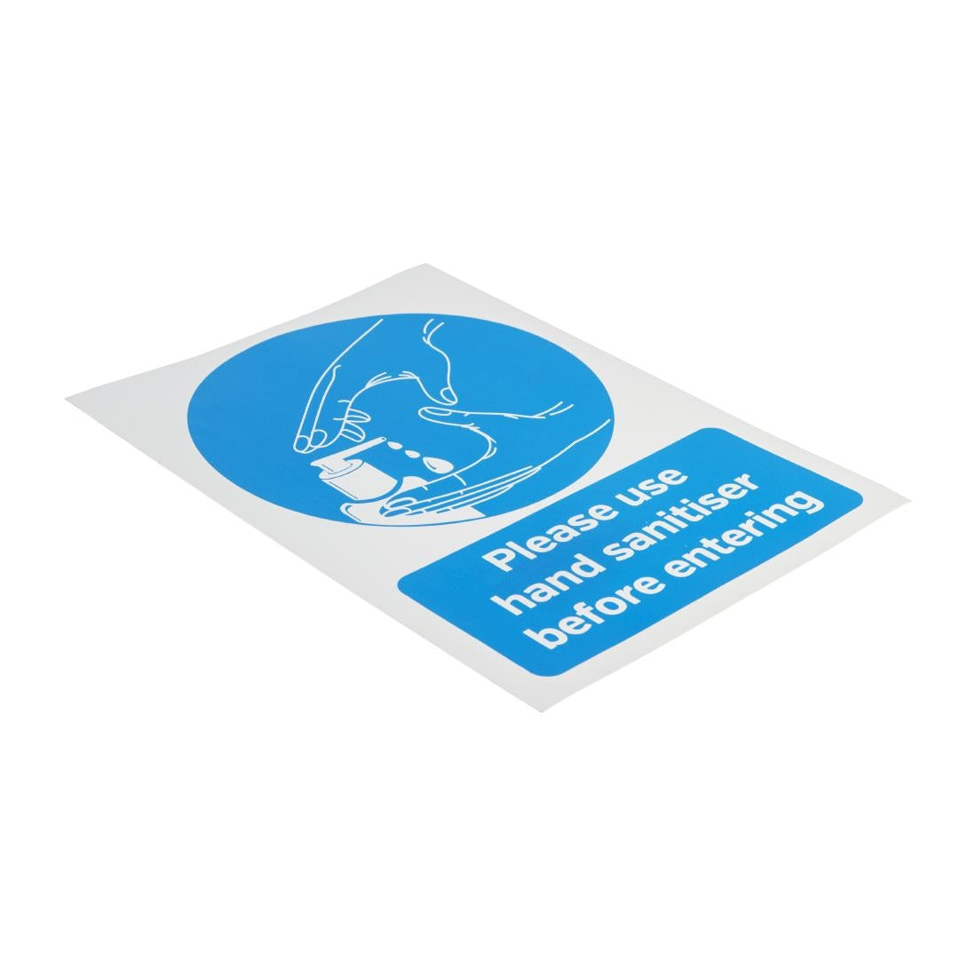 FN840 Vinylsticker A5 'Gelieve bij binnenkomst handreiniger te gebruiken'