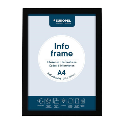 HU456 Europel Infokader / Zelfklevende Set Van 2 Stuks A4 Zwart