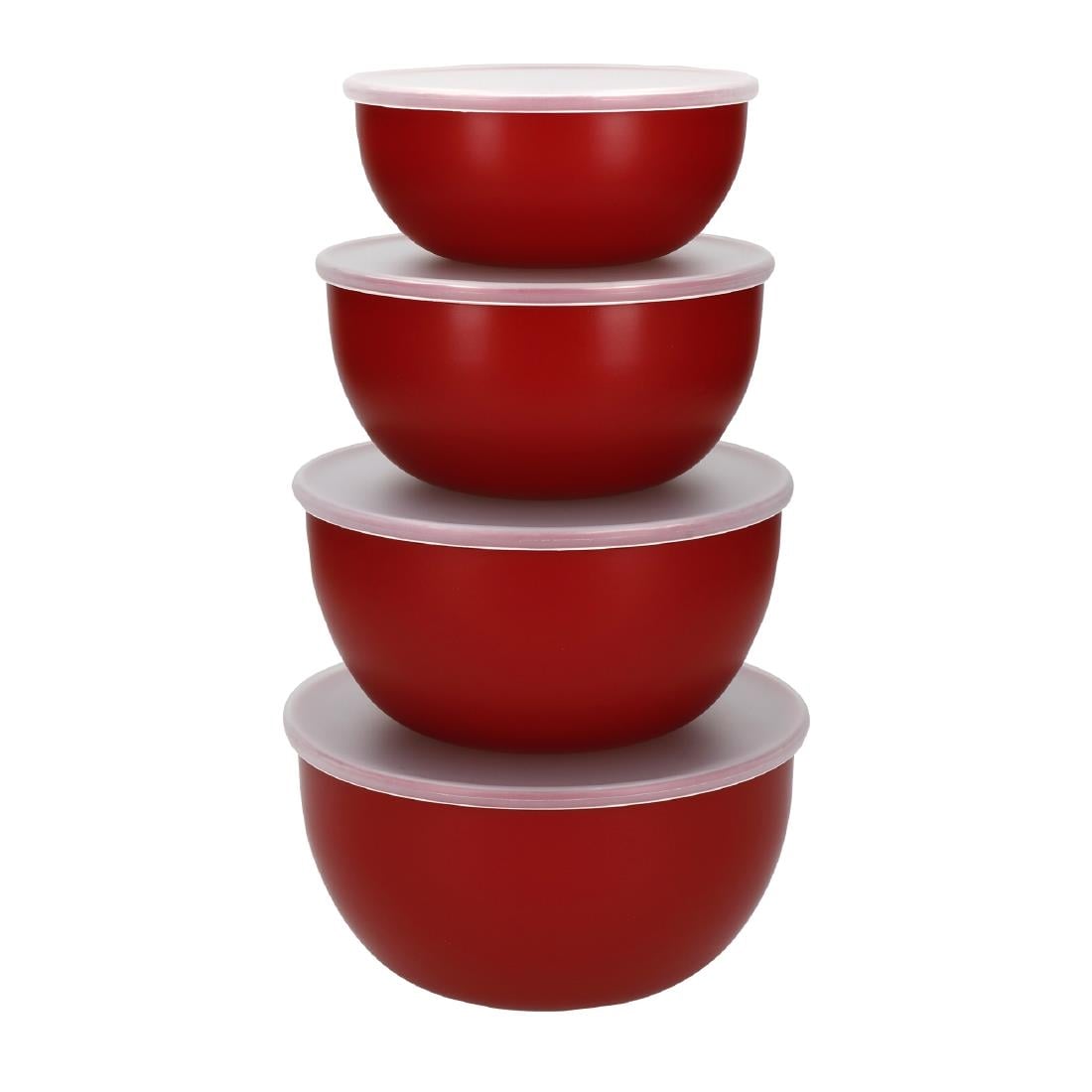 DX311 Kitchenaid Voorbereidingskommen Met Deksel Empire Rood (4 stuks)