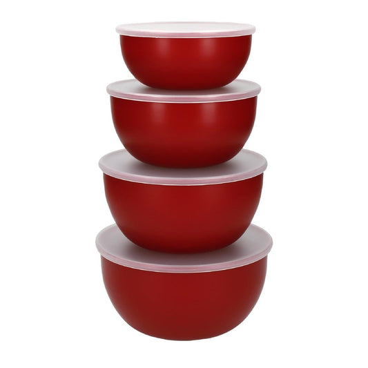 DX311 Kitchenaid Voorbereidingskommen Met Deksel Empire Rood (4 stuks)