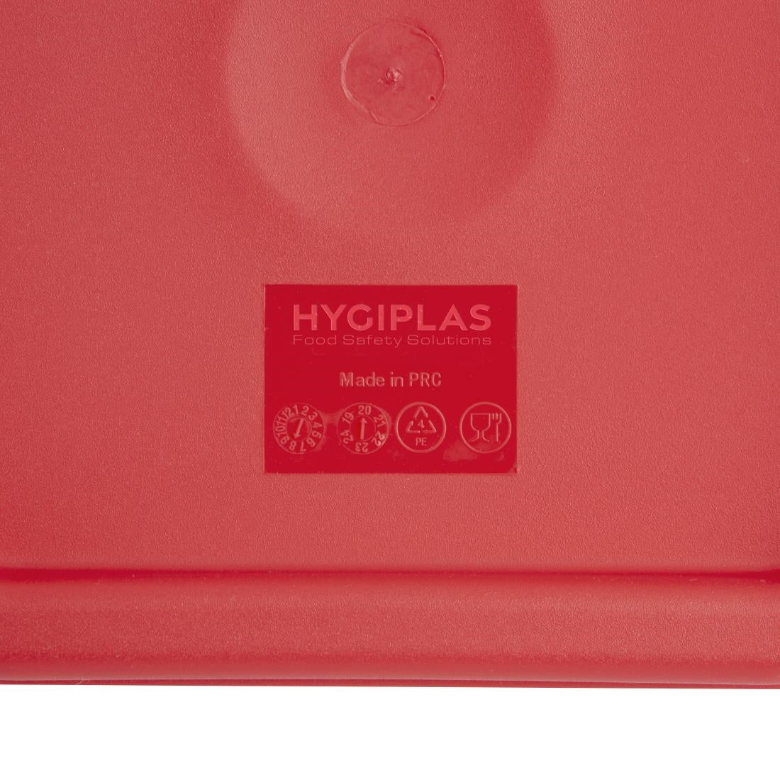 CF040 Hygiplas vierkant deksel rood klein