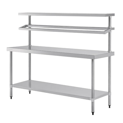 CB909 Vogue RVS werktafel met wandplanken groot