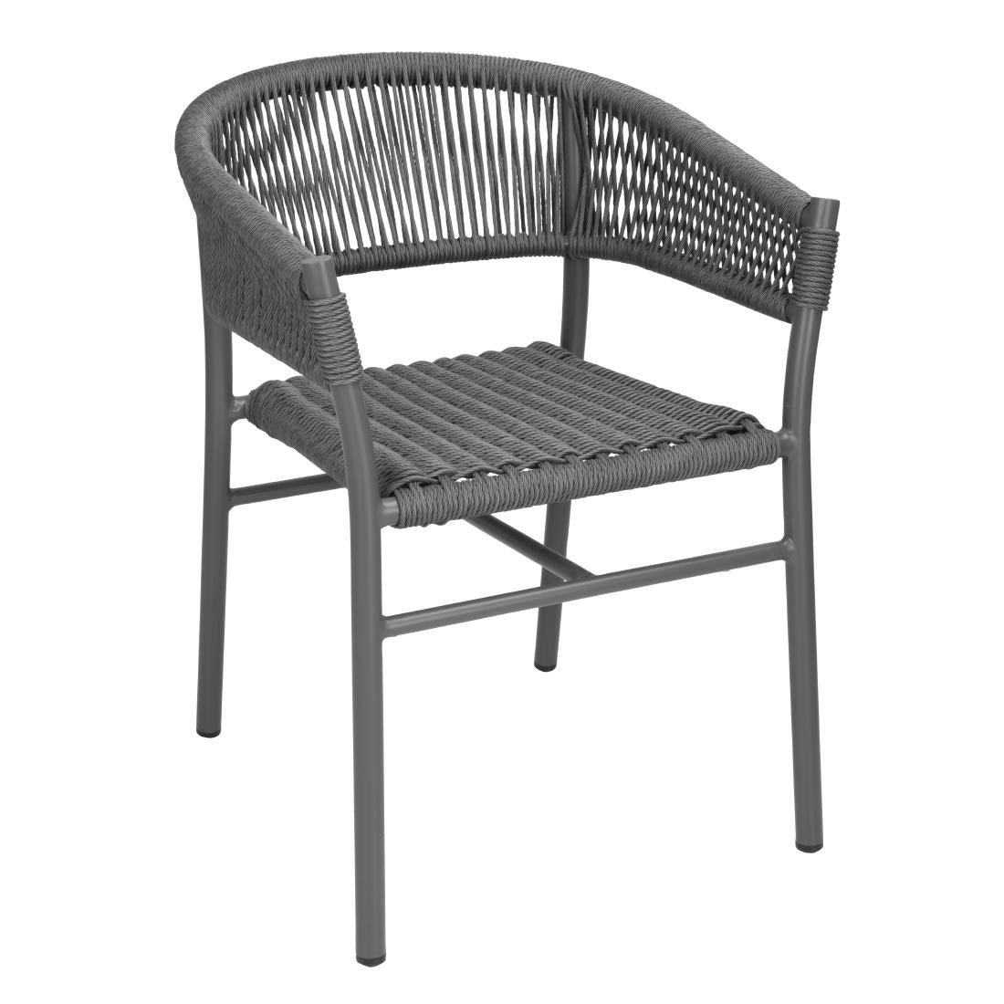 FU533 Bolero Florence Grijze Mix Touw Twist Rieten Stoelen (2 stuks)