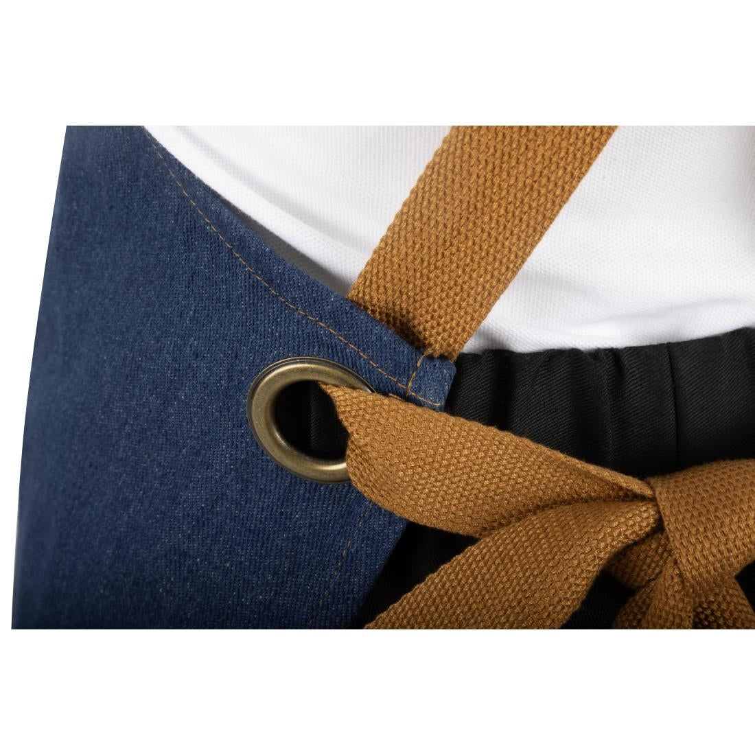 BA159 Southside Schort Denim Blauw Met Bruine Bandjes