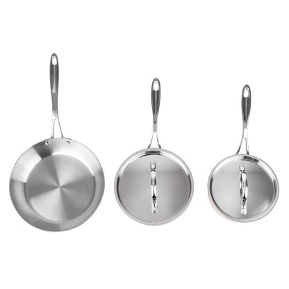SA655 Vogue cook like a pro 3-delige driewandige koperen pannenset