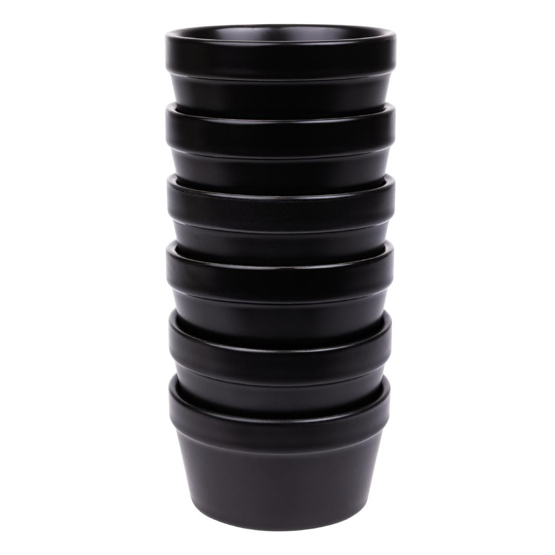 DK831 Olympia stapelbare ramekin mat zwart 9,5cm (6 stuks)