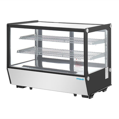 PG004 Polar G-Serie aanrecht model Display Koelkast Zwarte Vierkante Glas 160Ltr