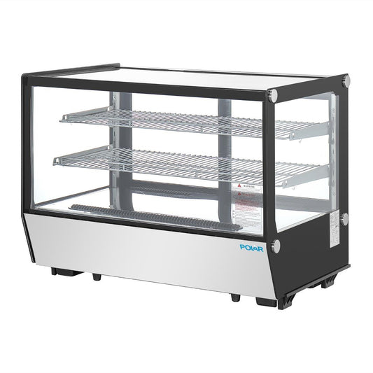 PG004 Polar G-Serie aanrecht model Display Koelkast Zwarte Vierkante Glas 160Ltr