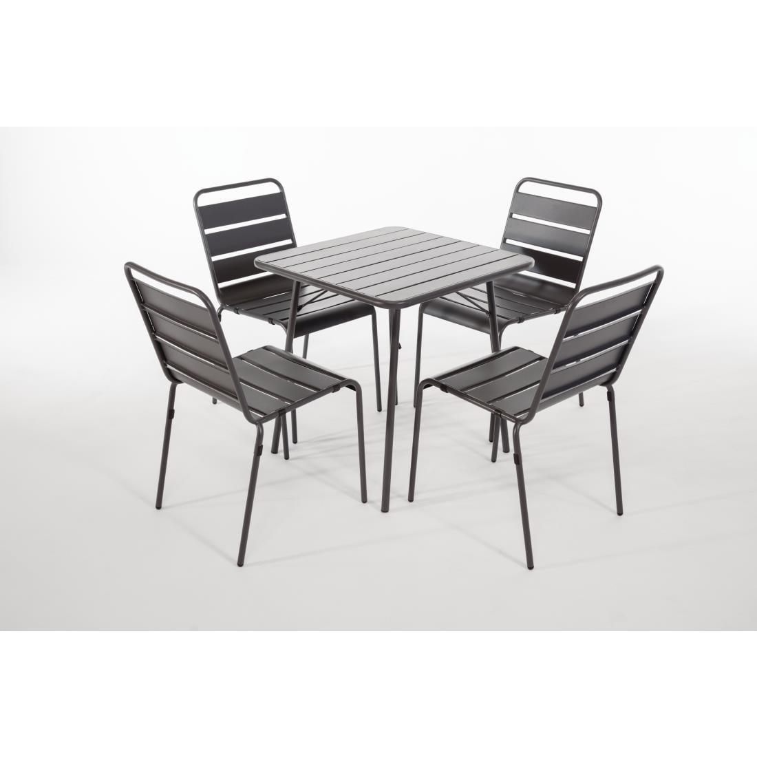 CS727 Bolero stalen stoelen grijs (4 stuks)