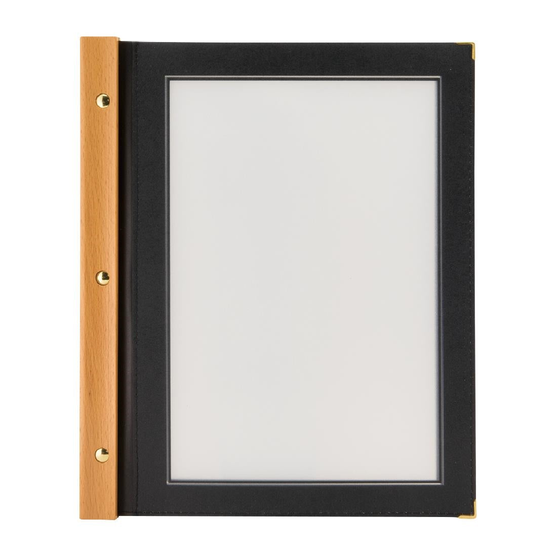 H735 Securit menumap hout A4 zwart