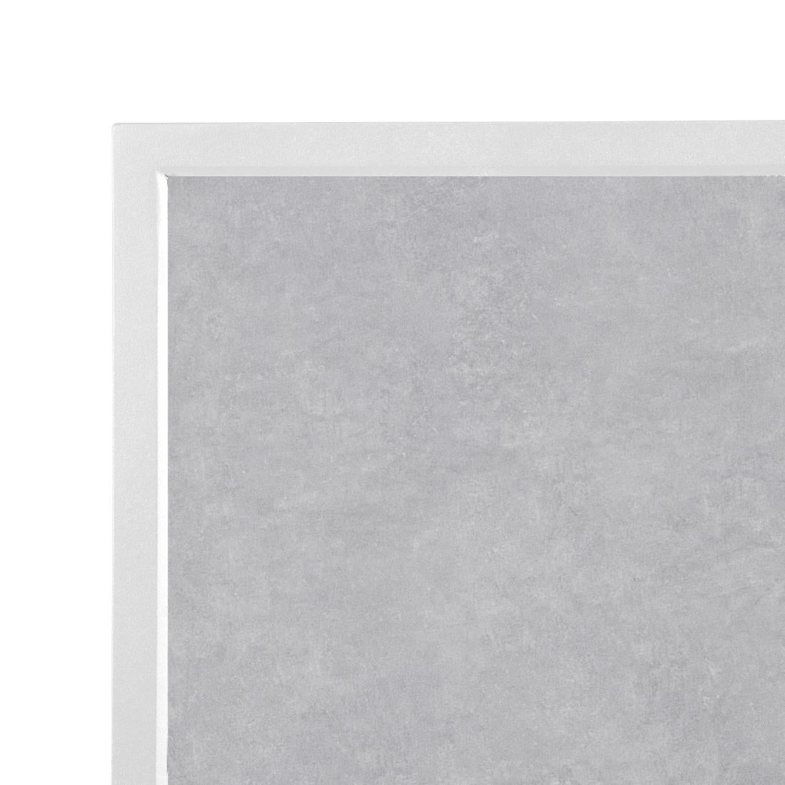 FU514 Bolero Tafelblad Van Gehard Glas Met Lichtgrijs Steeneffect En Witte Rand 700 mm Voor Buiten