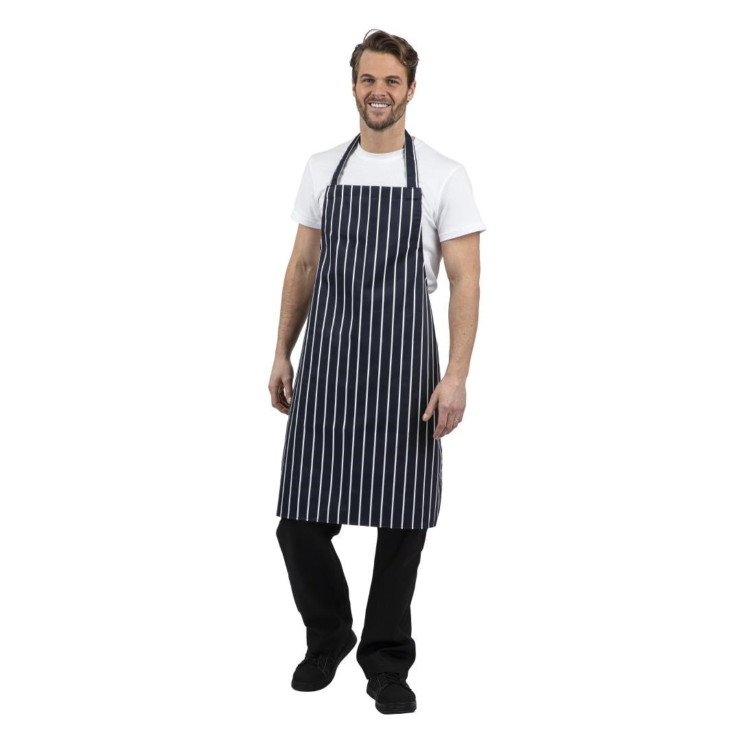 SA820 Whites Butchers gestreepte koksbuis blauw/wit (5 stuks)