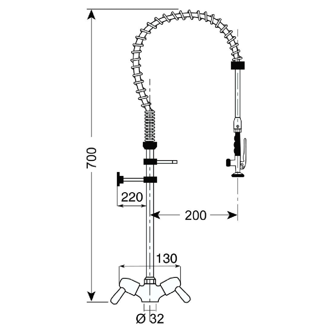 CY796 Gastro M voorspoeldouche monobloc laag model