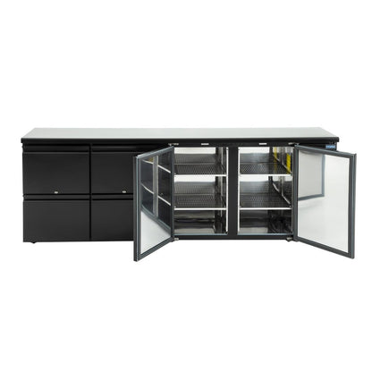 GL456 Polar U-serie dubbele deur back bar toonbank koelkast met laden