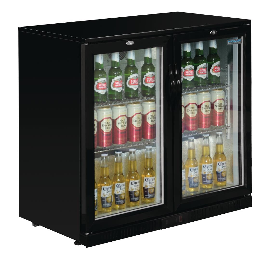 GL002 Polar G-serie 2-deurs barkoeling met klapdeuren zwart 208L
