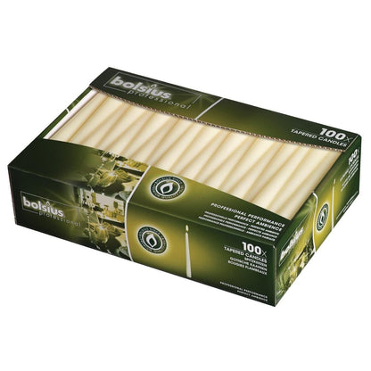 P962 Bolsius gotische dinerkaarsen ivoor (100 stuks)