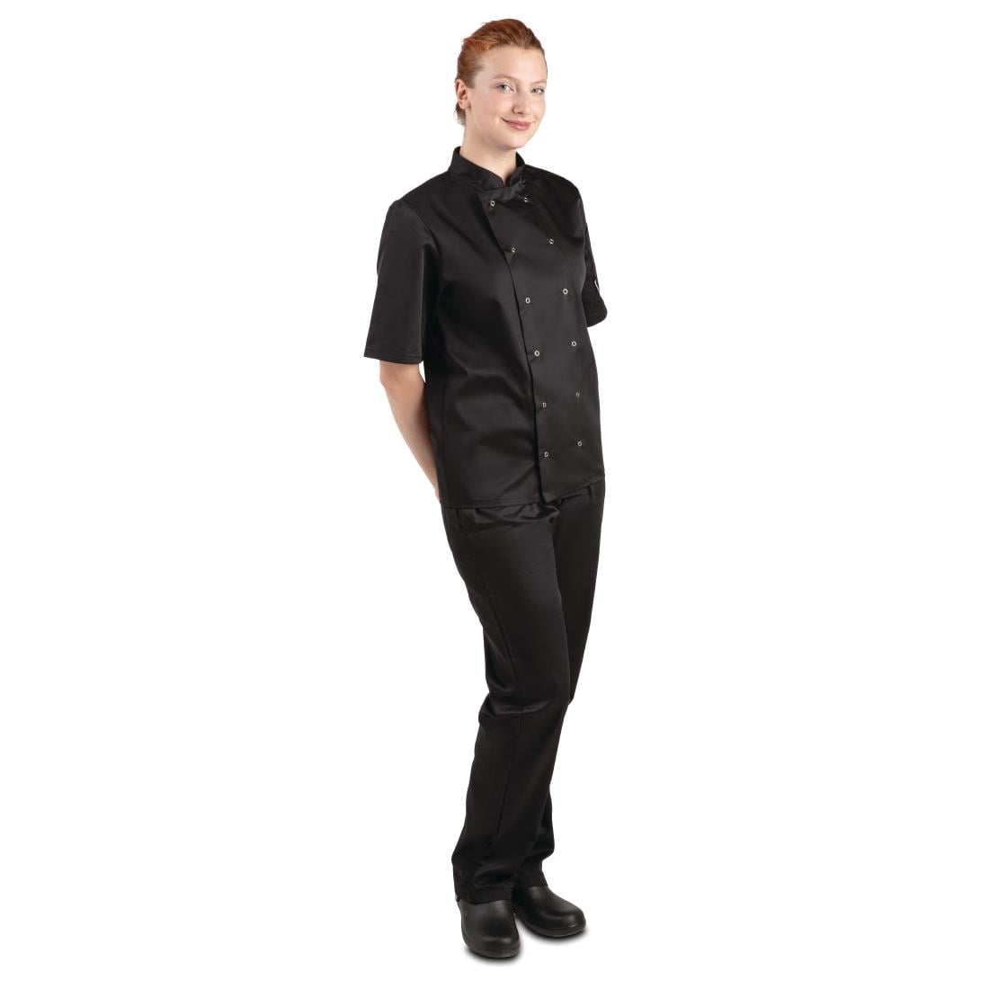 A439-S Whites Vegas unisex koksbuis korte mouw zwart S