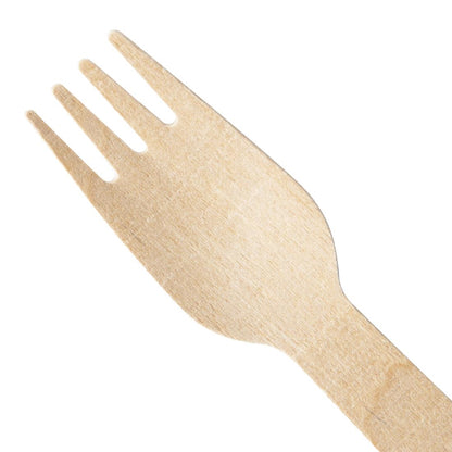 CH083 Fiesta Compostable individueel verpakte houten vorkjes (500 stuks)