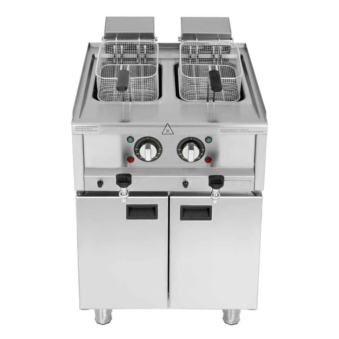 SA782 Buffalo 600 Serie Vrijstaande Elektrische Friteuse Met Dubbele Tank 2X 8Ltr