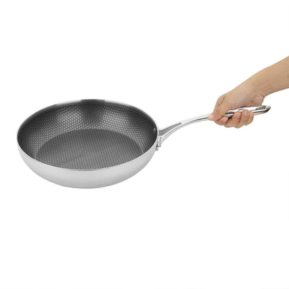 GP189 Vogue Tri-Shield Roestvrijstalen Koekenpan met Clad Coating, 28 cm