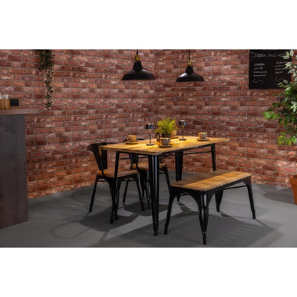 HZ816 Bolero Bistro Bank Met Latten Van Mangohout Zwart 850 mm (2 stuks)