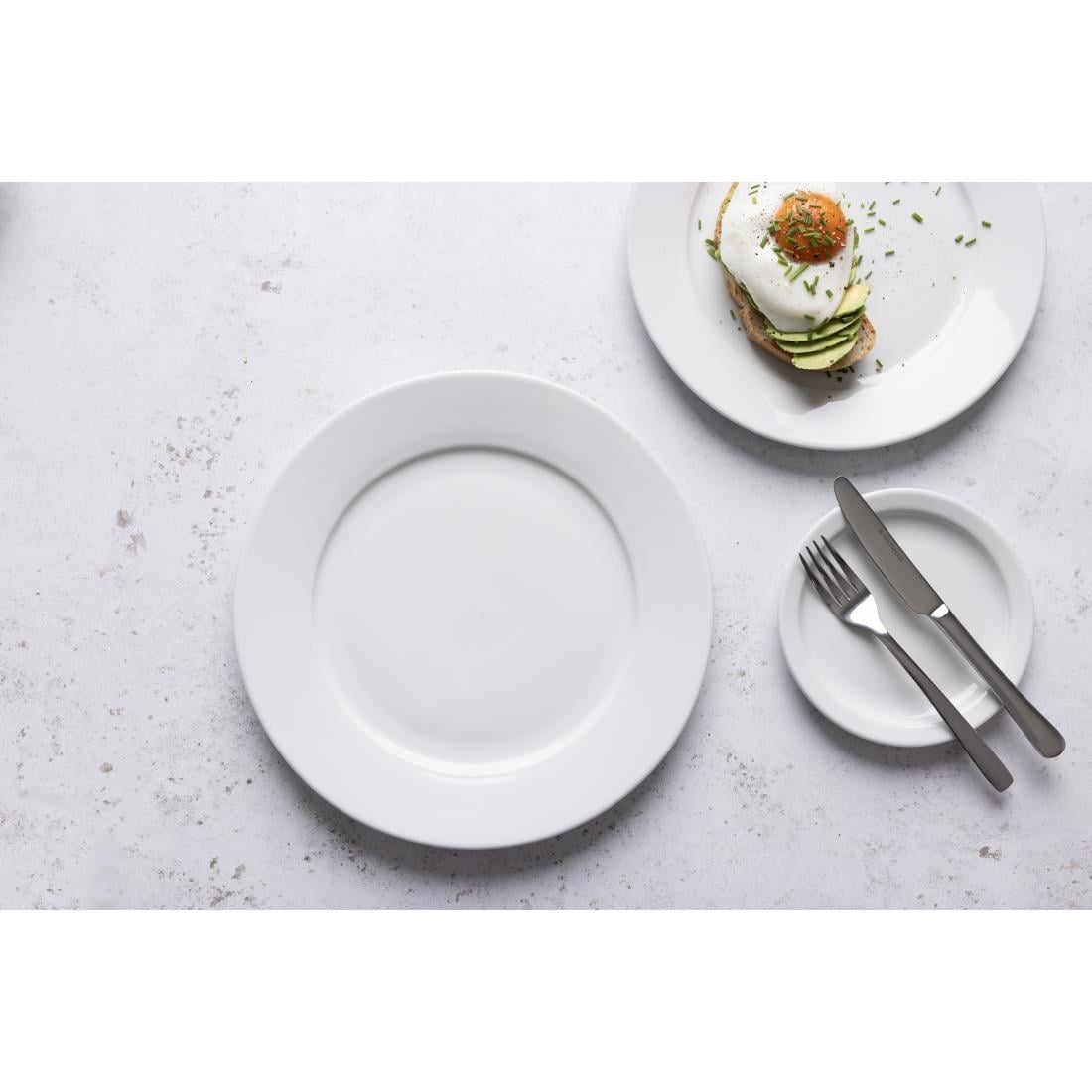 CB481 Olympia Whiteware Borden Met Brede Rand 25cm (12 Stuks)